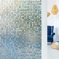 Modern 3D mosaic frosted glass film with rainbow effect for office window privacy - 45cm*1m (1 Roll) / Mosaic