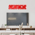 Adesivo murale a specchio in acrilico rosso con design a quadrifoglio per il soggiorno - Rosso