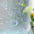 Close-up of frosted glass film featuring 3D floral patterns and matte texture - 45cm*1m (1 Roll) / Tulip