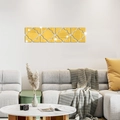 Adesivi murali a specchio dorati in acrilico con design a quadrifoglio per decorazioni - Oro