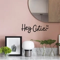 Vinilo de pared moderno Hey Cutie con cara sonriente para decoración minimalista - Estilo Hey Cutie (PH-QT1106)