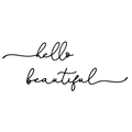 Adhesivo de pared minimalista negro con letras hello beautiful para decoración - PH-QT1105 (Hola Bella)