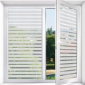 White horizontal striped frosted window film for privacy and light transmission - Modern Stripe Pattern / Small Size (One Roll)