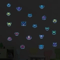 Pegatinas de pared de monstruos de dibujos animados luminosas para dormitorio - Azul