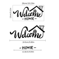 Detaillierte Größentabelle für Welcome Home Wandtattoo, 26x13cm für die Türdekoration - Welcome Home Haus Stil (PH-QT1112)