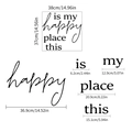 Wandtattoo Set 'this is my happy place' aus schwarzem Vinyl mit genauen Maßen - This Is My Happy Place (PH-QT1114)