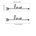 Creative black LOVE adhesive wall sticker with arrow design, 29cm width variant - Black (PH-QT1113)