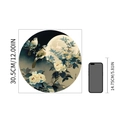 30.5cm circular Chinese mural wall sticker with peony and birds on white background - Bird And Moon Style (PH-QT1122)