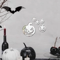 Stickers muraux citrouille 3D Halloween avec effet miroir argenté pour décoration murale - Ensemble Citrouille Argent (MBJM02)