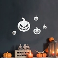 Set di 5 adesivi da parete 3D a specchio con zucca per decorazioni casa Halloween - Argento
