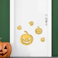 Adesivi murali zucca 3D effetto specchio dorato per decorazione festa di Halloween - Oro