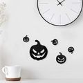 Set di adesivi murali 3D a forma di zucca di Halloween per decorazioni moderne - Nero
