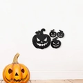 Set of 4 black acrylic 3D pumpkin wall stickers for Halloween festive home decoration - Black