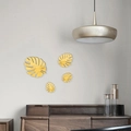 Set di 4 adesivi murali 3D specchio dorato foglia di monstera per decoro moderno - Oro (MBJM09)