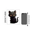 Adesivo murale gatto nero da 19 cm con misura dell'altezza e scala di riferimento - Gatto M-B