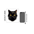 Adhesivo de pared creativo de cabeza de gato negro con ojos amarillos, talla 19cm - Cabeza de Gato Negro (M-A)