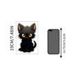 Süßer schwarzer Katzen-Aufkleber mit gelben Augen für Halloween-Deko, 19 cm Höhe - Schwarze Katze Muster (M-C)