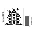 Halloween Schloss Wandaufkleber in Schwarz, 28cm hoch mit Mond und Sternen Dekor - Geisterschloss-Stil (WS-GW015)