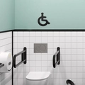Segnale 3D accessibile nero per sedia a rotelle, decorazione murale per il bagno - Nero