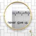 Adesivo da parete a specchio nero Never Give Up per decorazione camera da letto - Nero
