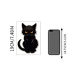 Detail van de grootte van de zwarte kat Halloween sticker met een hoogte van 19 cm - Realistisch Kittentje (M-L)