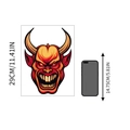 Griezelige Halloween duivelskop muursticker met groottevergelijking via smartphone - Duivelskop Stijl (WS-QT1126)