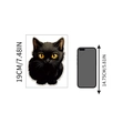 Self-adhesive black cat wall sticker with yellow eyes, height 19cm or 7.48 inches - Black Cat Pattern (M-I)