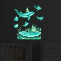 Adesivi murali luminosi mondo sottomarino con balene e meduse per cameretta bambini - Luce Verde (PH-YG073)