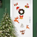 Set de pegatinas navideñas con Papá Noel, renos y coronas para decoración festiva - Juego de Pegatinas de Tema Navideño (PH-QT1208)
