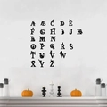 Kreative schwarze Spiegel-Acryl-Alphabet-Wandaufkleber mit Katzen-Silhouetten für Hausdeko - Schwarz