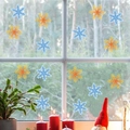 Stickers de fenêtre flocon de neige bleu et orange pour décoration de Noël en verre - Style de Motif de Flocon de Neige (PH-QT1215)