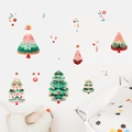 Creative Christmas tree wall stickers with colorful cartoon patterns for home decoration - Cartoon Christmas Tree (PH-QT1235)