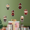 Set de 6 pegatinas navideñas de gnomos victorianos con fondo festivo de cajas de regalo - Juego de Personajes de Gnomos de Navidad (PH-QT1269)