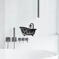 Adesivo murale 3D a specchio in acrilico per bagno con design vasca e Get naked - Nero