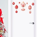 Adesivi murali palline di Natale rosso e crema per decorazioni di finestre e porte - Ph-qt1284