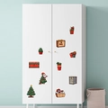 Pegatinas de pared navideñas con Papá Noel y árbol para decoración festiva del hogar - Ph-qt1277