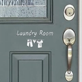Sticker mural 3D en acrylique pour buanderie avec texture marbre gris sur porte - Argenté