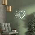 Moderner 3D Acryl Spiegel Wandaufkleber mit I Love You Herzdesign für Wohndekoration - Silber