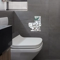 Pegatina de pared creativa espejo acrílico forma inodoro con frases de baño - Plateado