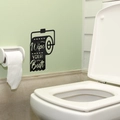 Humorvoller Wandaufkleber für Badezimmer aus Acryl mit dem Spruch Wipe YOUR Butt - Schwarz