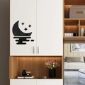 Adesivi murali 3D specchio acrilico nero luna e stelle per decorazione soggiorno casa - Nero