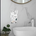 Adesivi murali a specchio in acrilico con scritta decorativa per pareti del bagno moderno - Argento