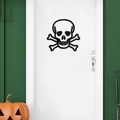 Adesivo murale a teschio in acrilico per decorazioni di Halloween in soggiorno e feste - Nero