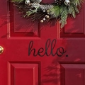 Panneau mural moderne hello en acrylique noir pour entrée et décoration de porte - Noir