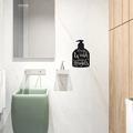 Sticker mural noir en forme de flacon avec texte Always Wash Your Hands pour décoration bain - Noir