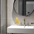 Panneau mural de salle de bain moderne en acrylique avec texte Always Wash Your Hands - Doré
