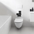 Adhesivo de pared creativo de acrílico para baño con texto Flush the Toilet Close the Lid - Negro
