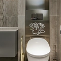 Lustiger silberner Acryl-Spiegel-Katzenaufkleber 'Goodbye' für moderne Badezimmer-WCs - Silber