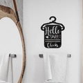 Decoración de pared en acrílico negro con texto Hello Sweet Cheeks para el baño - Negro