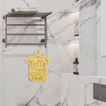 Decoración de pared espejo acrílico dorado Hello Sweet Cheeks en mármol de baño blanco - Dorado